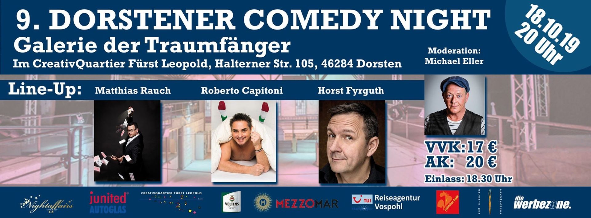 9. Dorstener Comedy Night am 18. Oktober im CreativQuartier Fürst Leopold