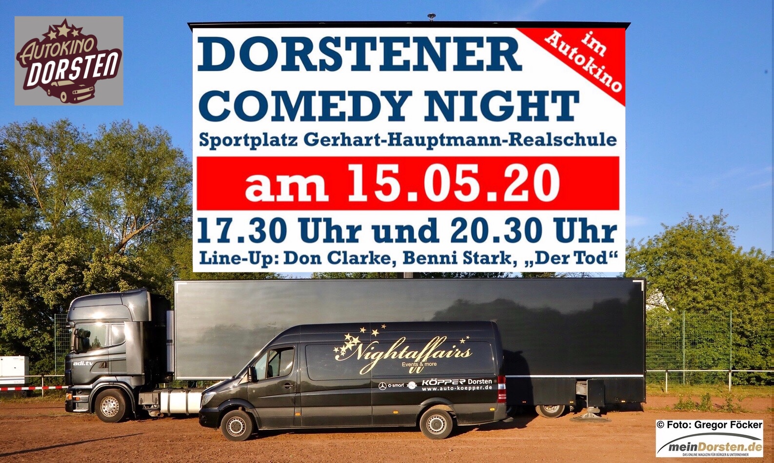„Comedy goes Autokino“: 10. Dorstener Comedy Night im Autokino Dorsten am Freitag (15. Mai)
