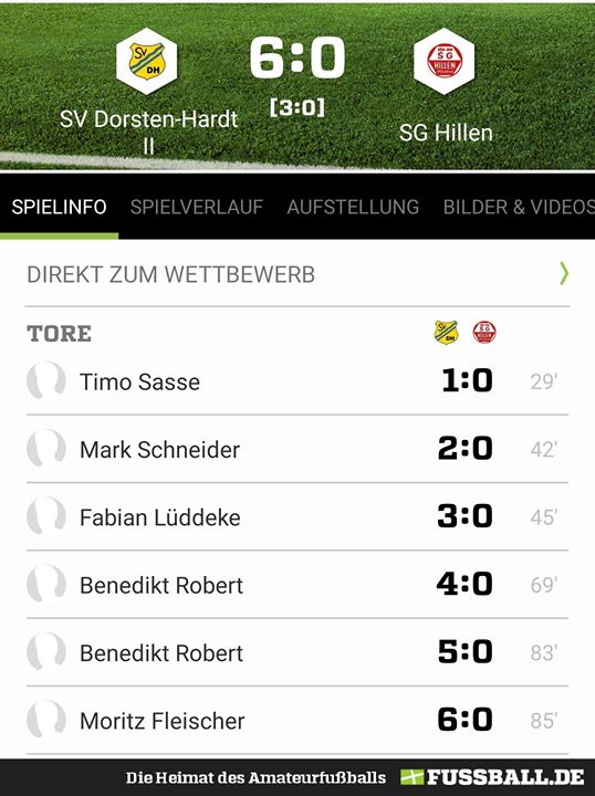 2. Mannschaft des SV Dorsten-Hardt siegt im Testspiel gegen die SG Hillen (Sonntag, 16. August 2020)