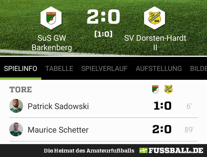 SV Dorsten-Hardt, 6. September 2020: Niederlage der Zweiten in Barkenberg