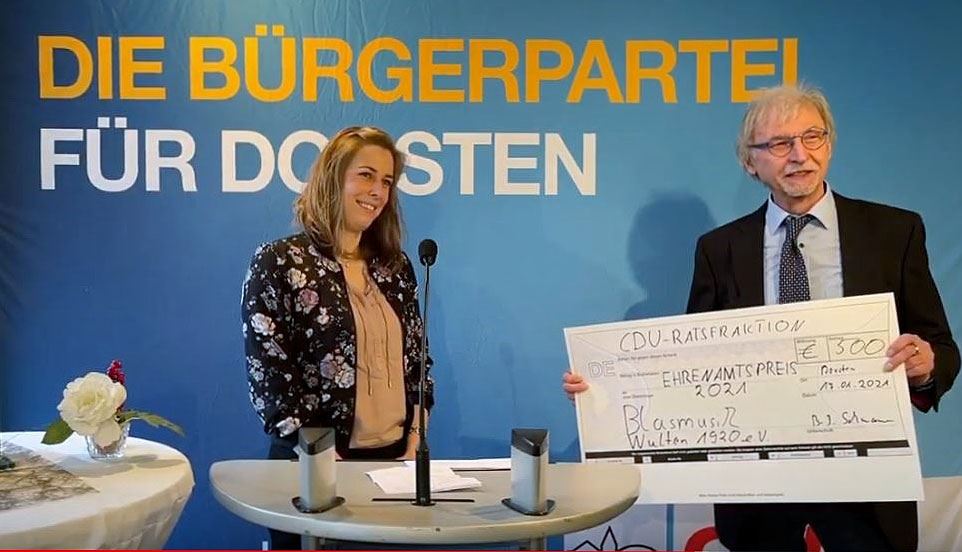 CDU Ehrenamtspreis geht an den Blasmusik Wulfen e.V.