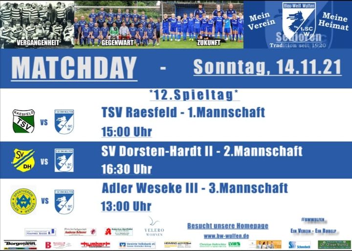+++12.Spieltag+++-Auswärtsspiele-TSV Raesfeld – 1.Mannschaft