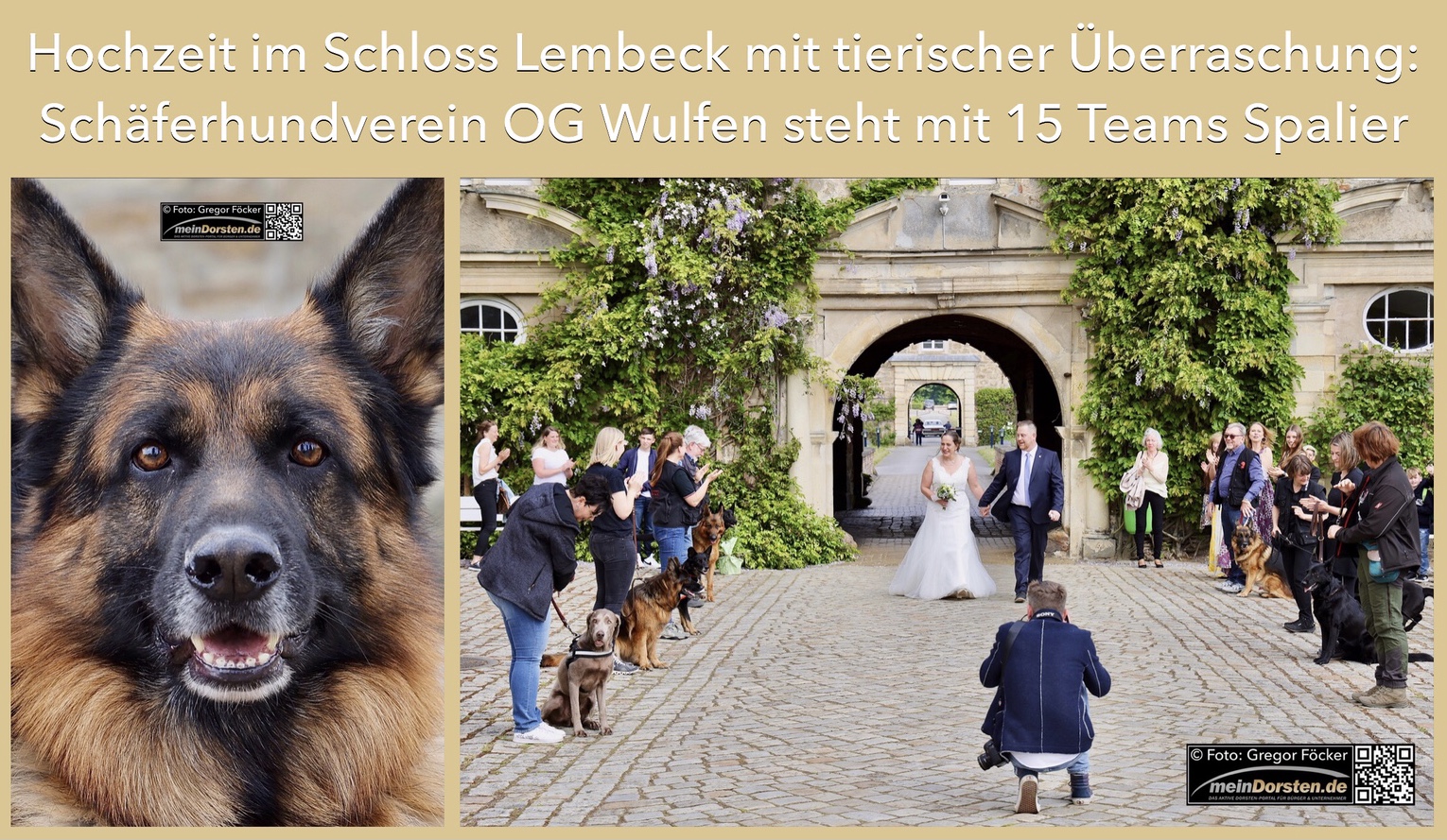 Hochzeit im Schloss Lembeck mit tierischer Überraschung