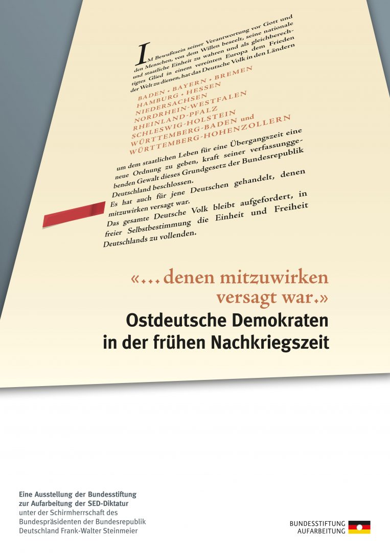 252 1140 Ostdeutsche Demokraten Ausstellungsplakat DIN A1 Bundesstiftung Aufarbeitung 1