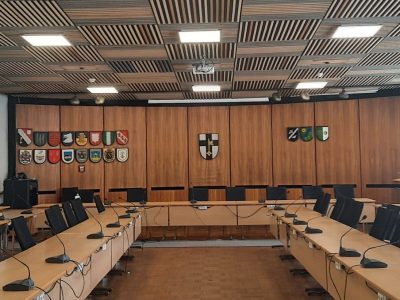 Rathaus Dorsten Ratssaal Sitzungssaal Rat Stadtwappen Stadtteile Partnerstaedtge Foto Stadt Dorsten 5 center top