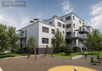 Visualisierung 10 WE Gartenansicht center top