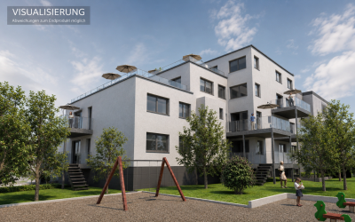Visualisierung 10 WE Gartenansicht center top