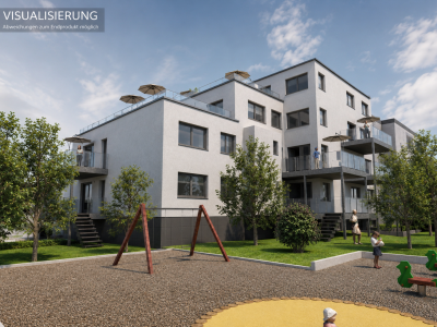 Visualisierung 10 WE Gartenansicht center top