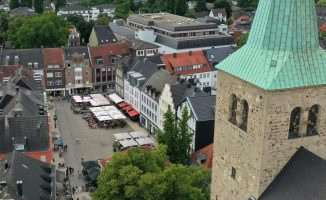 Altstadt Drohne Innenstadt Strassen Plaetze Dorsten 2025 FotoBludau 74 center top
